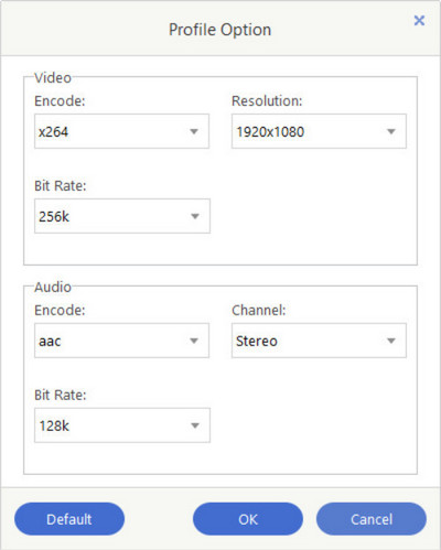 settings for converting m4v movies
