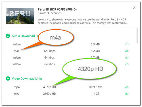 video quality and format