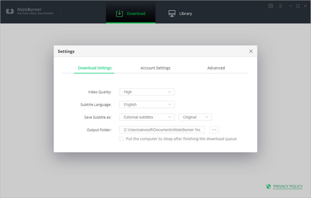 Customize Downloaded Settings
